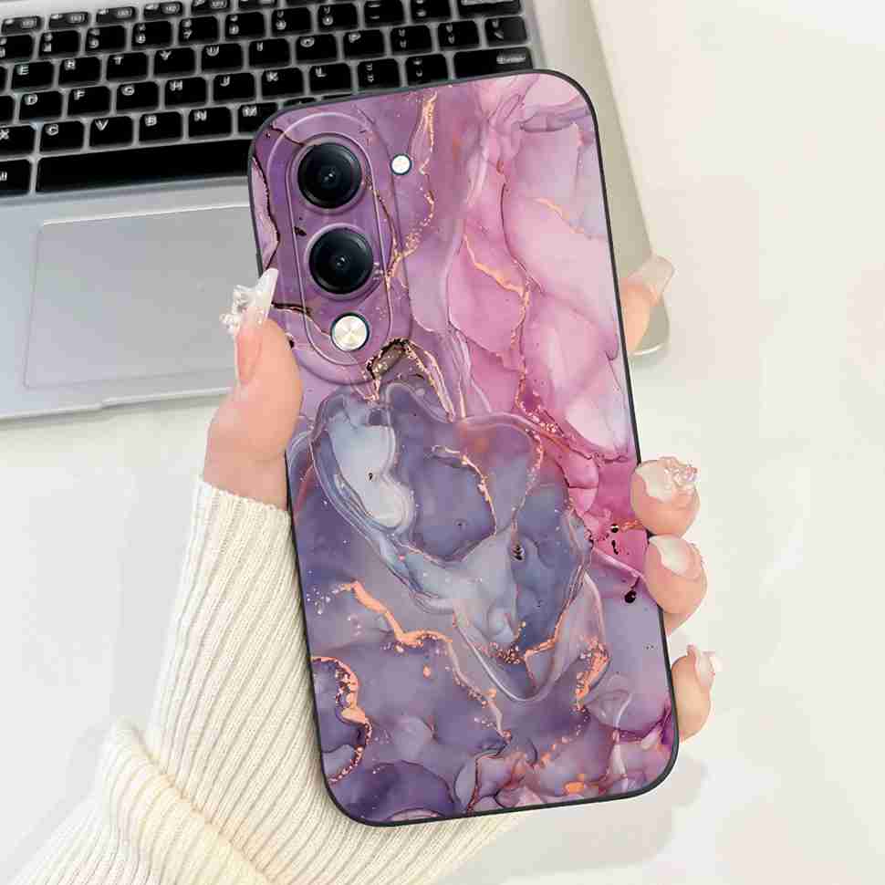 Защитные чехлы для Vivo Y04 Y 04 4G Чехол Милый Мультяшный Кролик Цветок Мягкий Силиконовый Задний Чехол Для Vivo Y04 4G 6.74" Бампер