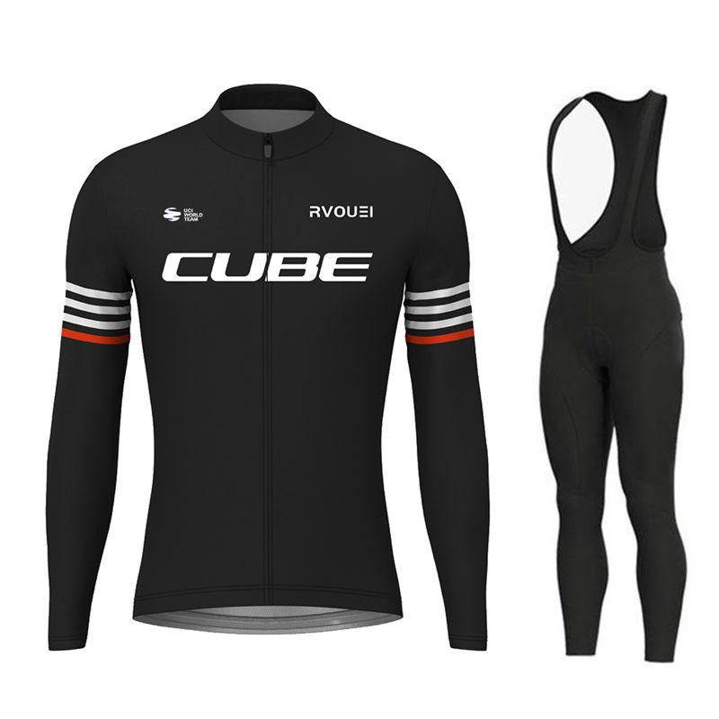 2026 Autumn Breathable Cycling Suit Set Rvouei Cube Team Long Sleeve Men MTB Bike Clothing Autumn Bicycle Clothes Maillot Ropa Ciclismo