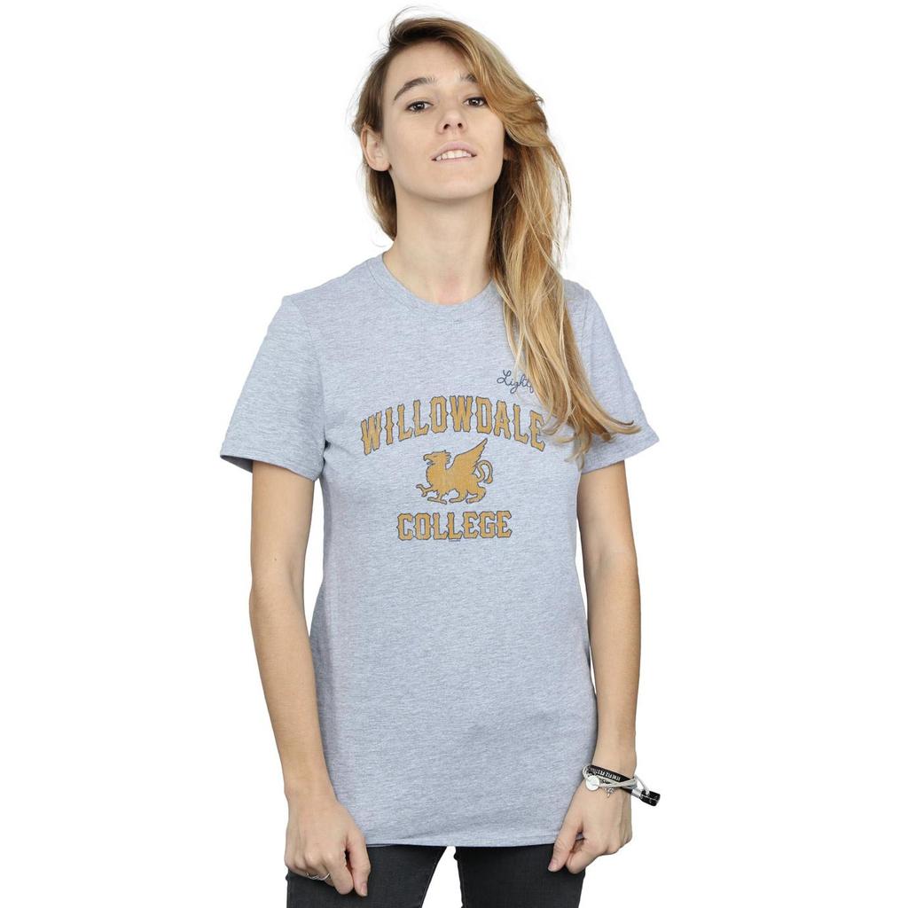 Disney Womens/Ladies Onward Willowdale College Cotton Boyfriend T-Shirt