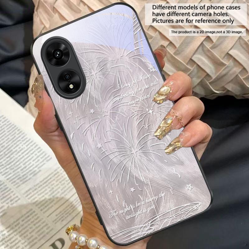 Исцеляющая завораживающая аура Для Oppo A78 A73 A79 A58 A60 A3 5G A54s A16 A98 A40 A3x A80 A74 A60 A17 A96 A93 A38 A18 Стеклянный чехол для телефона