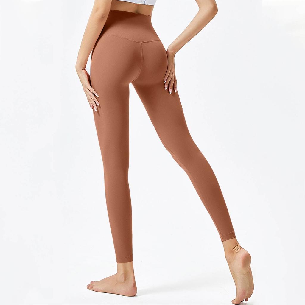 Женские модные однотонные штаны для йоги с высокой талией, узкие спортивные штаны для фитнеса