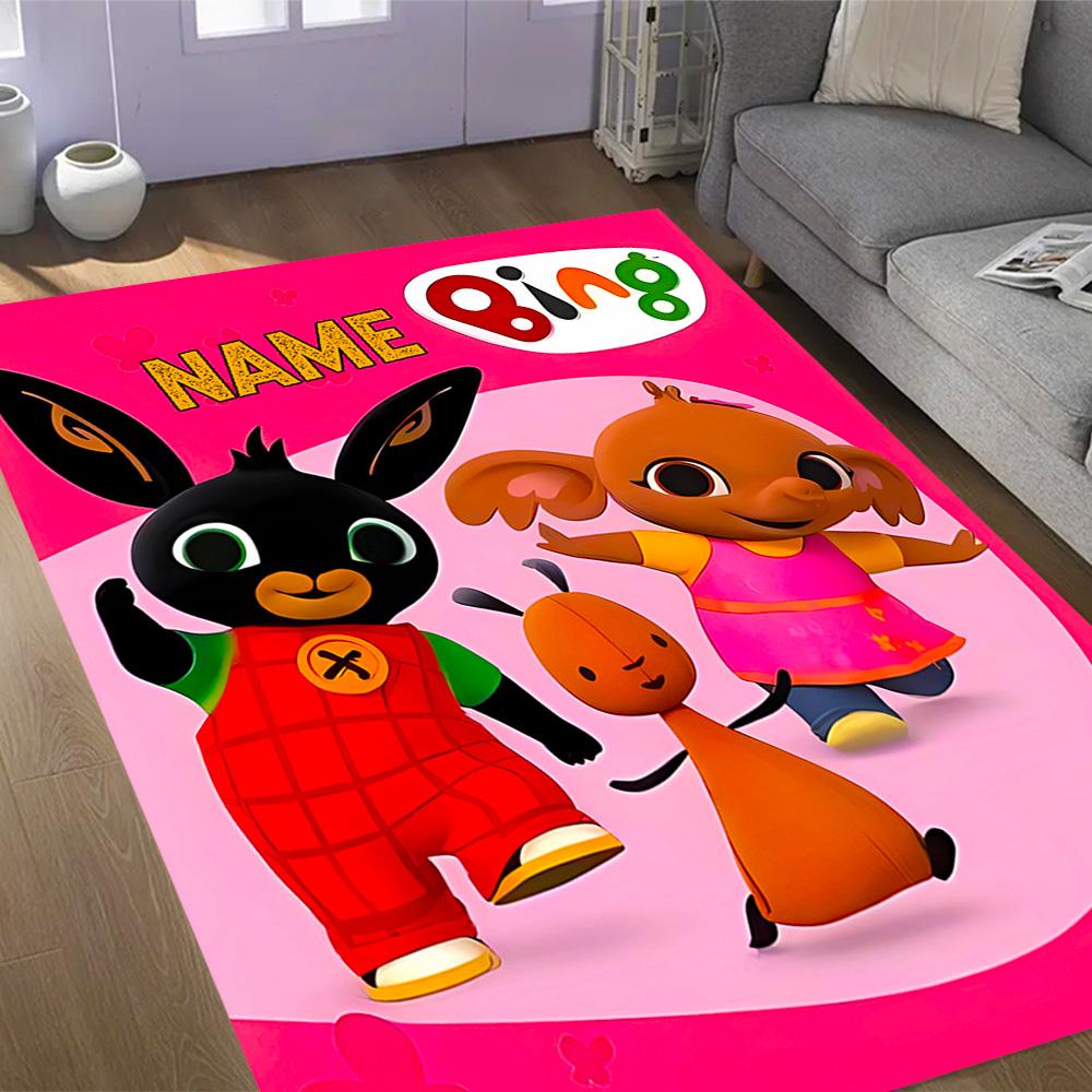 Bunny Friend Personalized Text Floor Mat Perfect for Balcony Hallway Decorate room Living Rooms Anti-slip Rug Anime Office Decor Best for Christmas