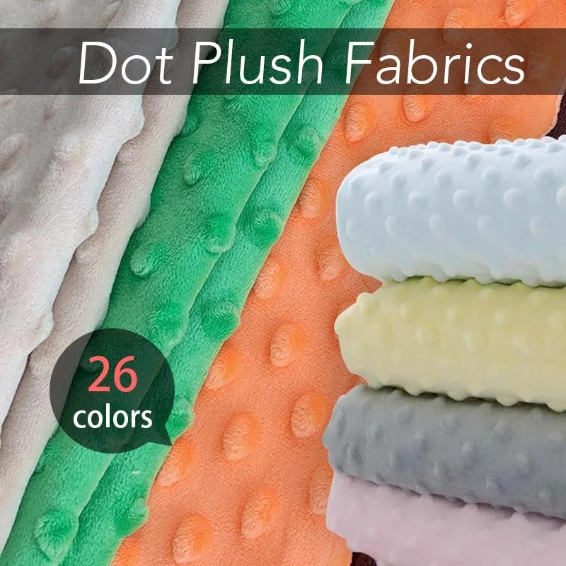 1 Yard Super Soft Minky Dot Fabric Sewing Baby Blanket Toys Material Antipilling Eco-Friendly Polyester Handwork Plush Fabric