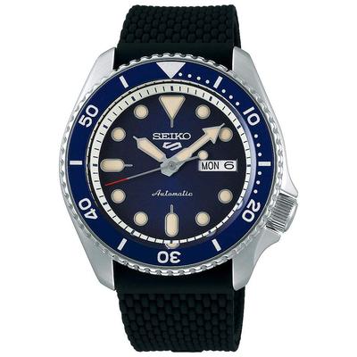 SRPD93 Seiko 5 спортивные часы черные из нержавеющей стали мужские 42,5 мм