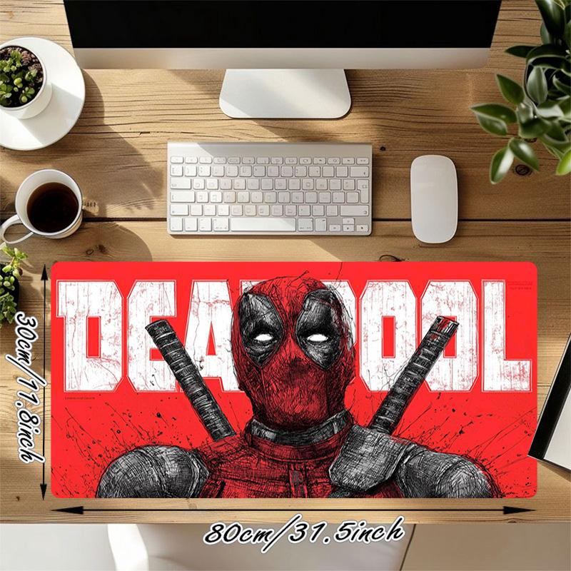 Deadpool Xl Gaming Mouse Pad Nonslip Rubber Base Stitched Edge Waterproof Desk Mat For Pc Laptop Gamer Office Computer Accessories