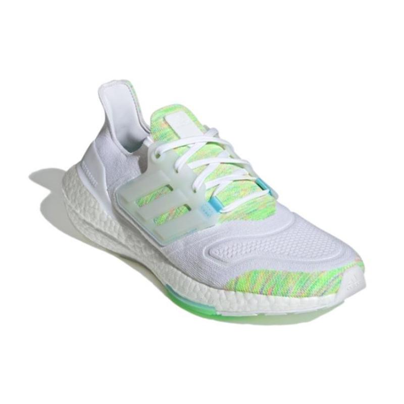 adidas Кроссовки Ultra Boost 22 Белые Блаженно-голубые Солнечно-зеленые GX5913