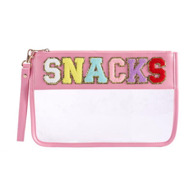Waterproof PVC Makeup Bag with Embroidered Letter Patch - Large Capacity, Multi-functional for Toiletries & Coin Storage