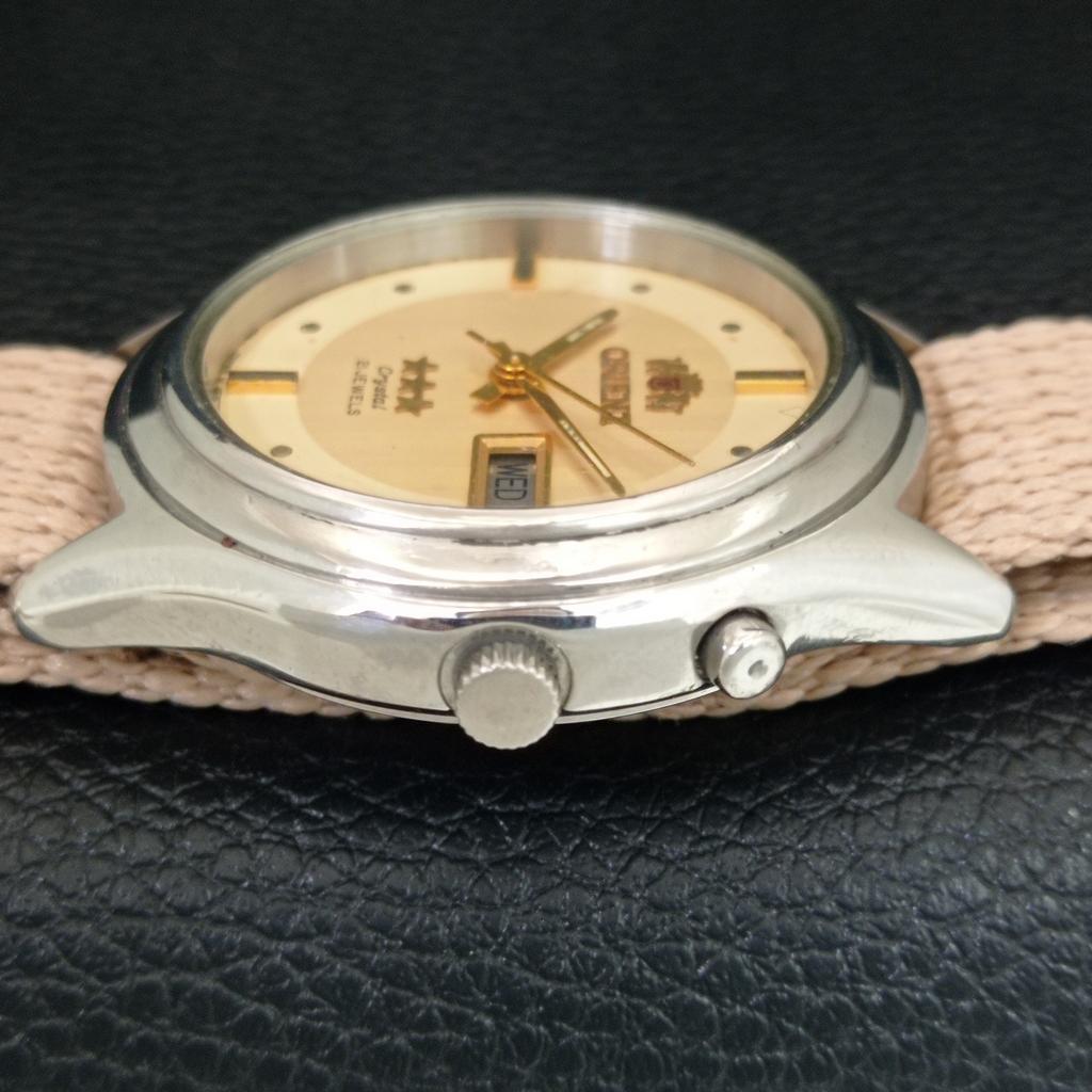 ЯПОНИЯ ВИНТАЖНЫЕ ORIENT CRYSTAL АВТОМАТИЧЕСКИЕ 46941 МУЖСКИЕ ОРИГИНАЛЬНЫЕ ЧАСЫ С ЦИФЕРБЛАТОМ a704969-1