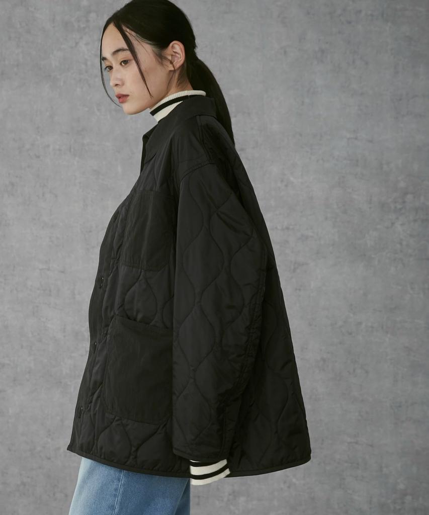 Unisex Quilted Blouson Outer Jacket BIG Oversized Big Silhouette Street Simple Military Plain Korean Gift Present Autumn Clothes Winter Clothes Spring