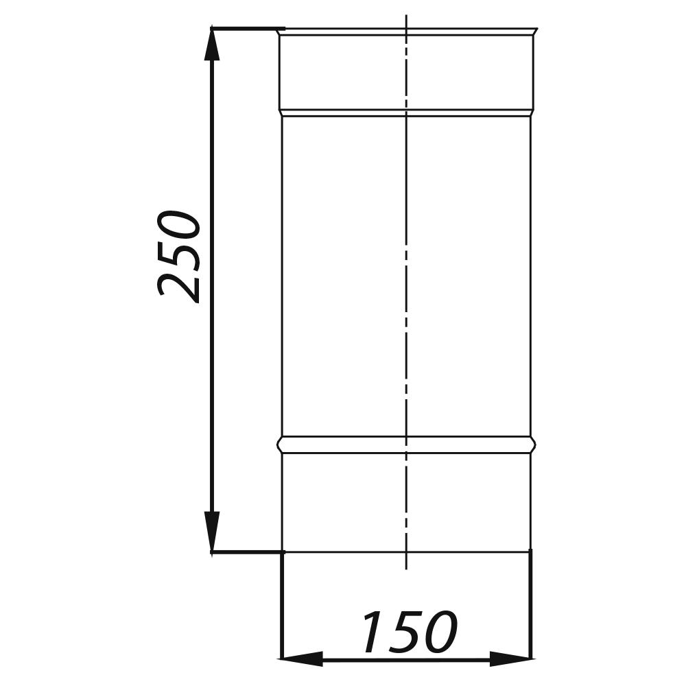 ADAM EW Single Wall Chimney Pipe Fi 150 0.25m