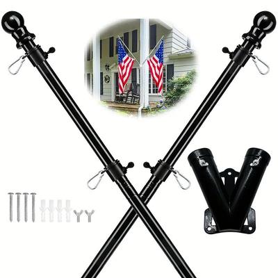 Вращающийся флагшток из нержавеющей стали 1,8 м, 5 секций, защита от запутывания, настенный, для наружного использования