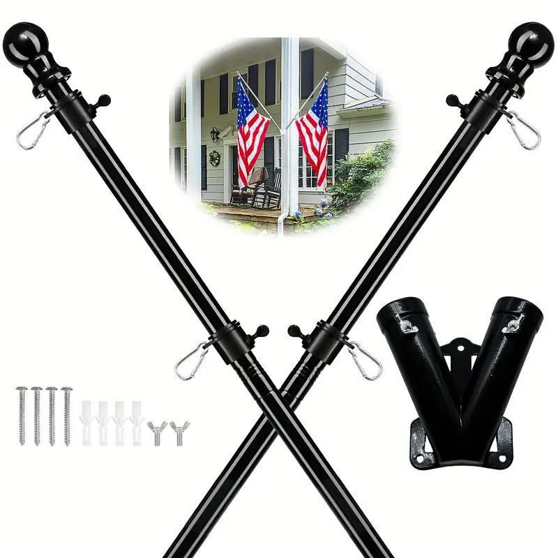 Вращающийся флагшток из нержавеющей стали 1,8 м, 5 секций, защита от запутывания, настенный, для наружного использования