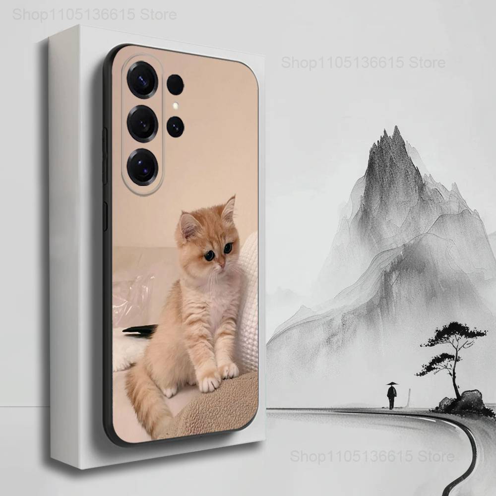 Cute Animals Clingy Cats Phone For Samsung S22,Ultra,S25,S24,S23,FE,Plus,S21,S20,Lite,S10,S9,Soft Silicone Black
