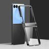 Чехол для Samsung Galaxy Z Flip7 5G, конструкция шарнира, гальванизированный ПК, прозрачная крышка для телефона