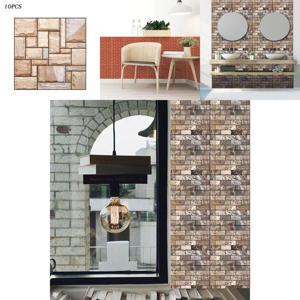 3D Кирпичная Плитка Наклейка Самоклеящиеся Наклейки на Стеновые Панели Для Водонепроницаемого Домашнего Декора