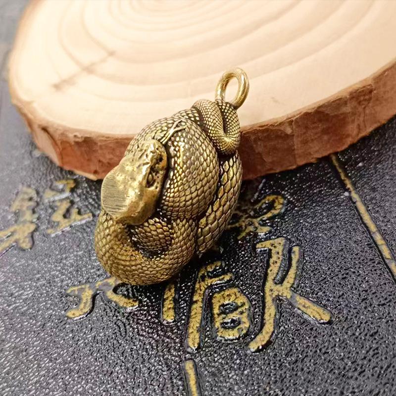 Vintage Copper Snake Ornament Decorations Tea Pet Antique Animal Boa Figurines Miniatures Home Decor Accessories For Living Room