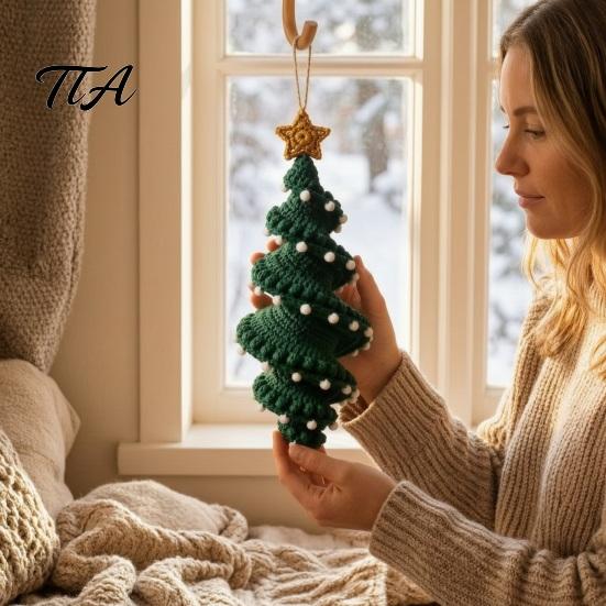 Зимние вязаные поделки для семейного Рождества Спиральный crochet-набор, DIY Снеговик Санта Поделка Значимые ручные подарки Подвесное украшение Елка Украшение камина