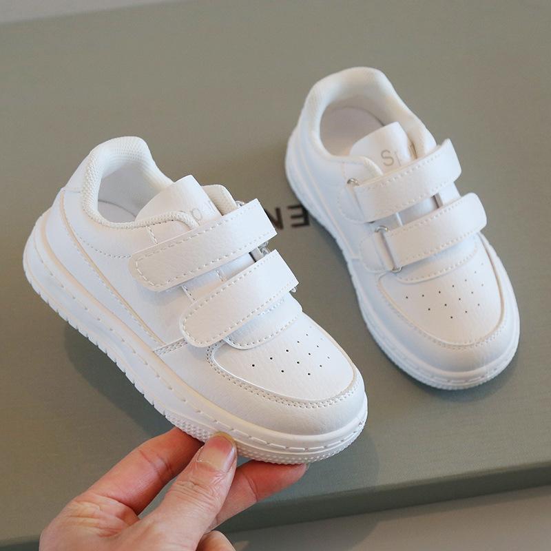 Kids White Sneakers Spring Autumn Boys Girls Lightweight Soft Sole Casual Sports Shoes Baby Flat Trainers