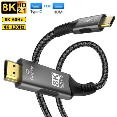 Кабель USB C на HDMI 8K@60Hz 4K@120Hz Type C на HDMI 2.1 Совместимый с Thunderbolt 3/4 Кабель HDTV для iPhone 16/15 MacBook Huawei