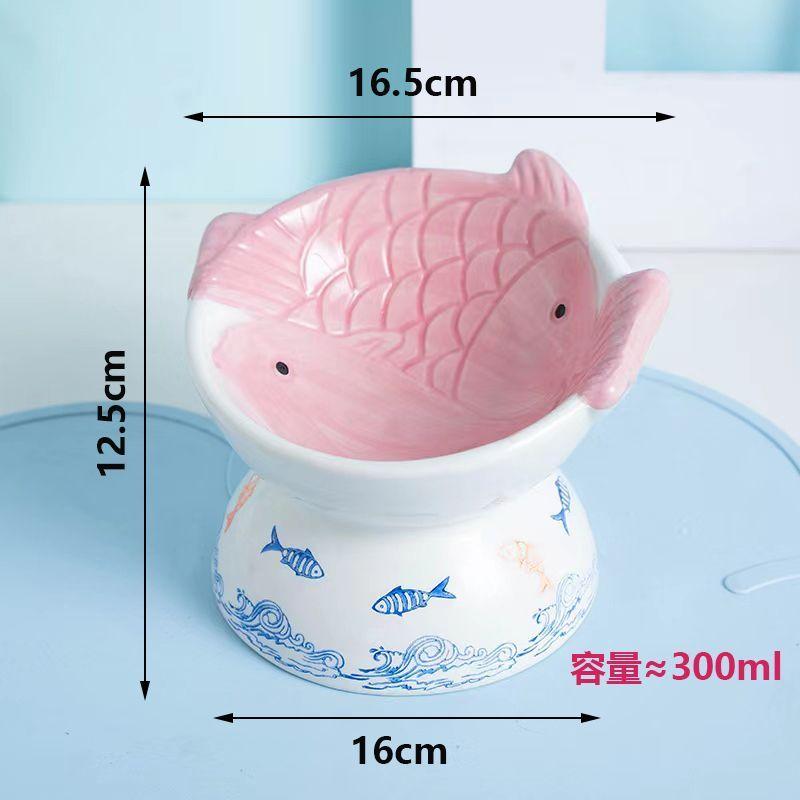 Милая керамическая миска для кошек, высокая защита шеи, противоударный, герметичный наклонный рот, античерный подбородок для кошек и собак, товары для животных