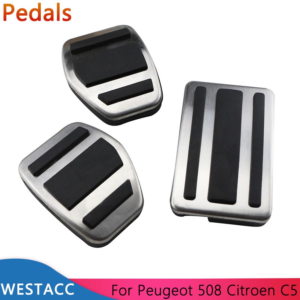 Нержавеющая сталь автомобильные педали акселератора сцепления тормозная крышка для Peugeot 508 для Citroen C5 2012-2014 C6 AT MT