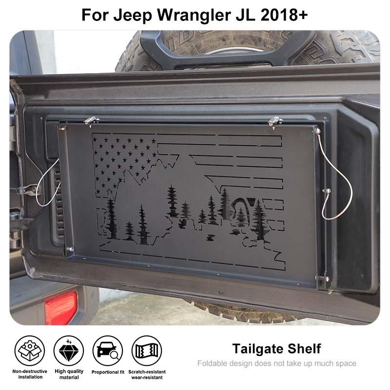 Автомобильная задняя дверь складного стола для хранения, кронштейн, полка для Jeep Wrangler JL 2018-2023, металлические автомобильные аксессуары