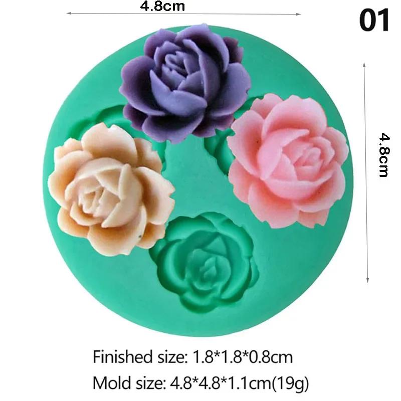 Mini Flowers Series Silicone Mold DIY Handmade Fondant Cake Baking Chocolate Sugar Cake Tool Resin Polymer Clay Making Mould