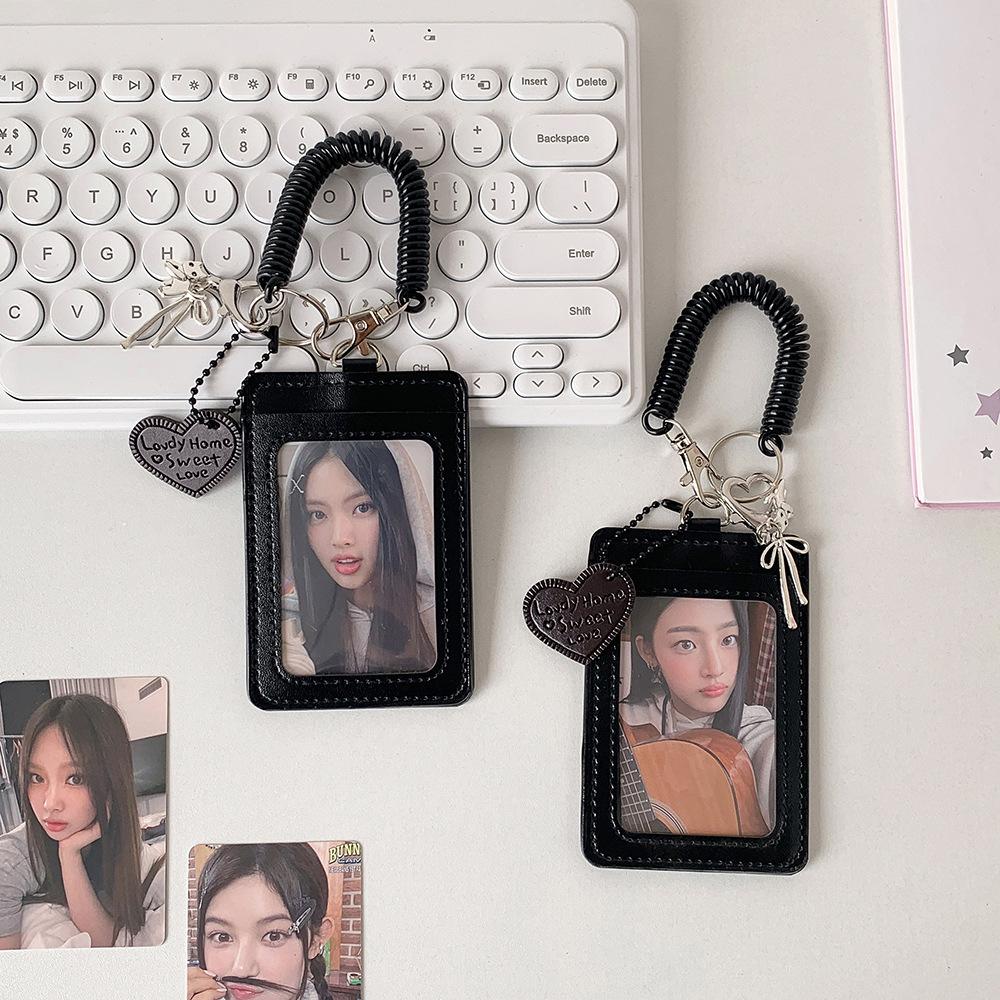 Ключница-держатель для фотокарточек Y2k, черный, для фото K-pop айдолов, чехол-защита, чехол для студенческого удостоверения личности, студенческие канцелярские принадлежности