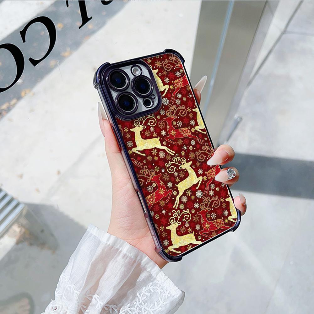 Чехлы для телефонов Ae112 Merry Christmas art из гальванизированного ТПУ для Xiaomi 11 Lite 5G Redmi Note 13 11 Pro 12C 9S 14C Huawei P40 с защитой на четыре угла