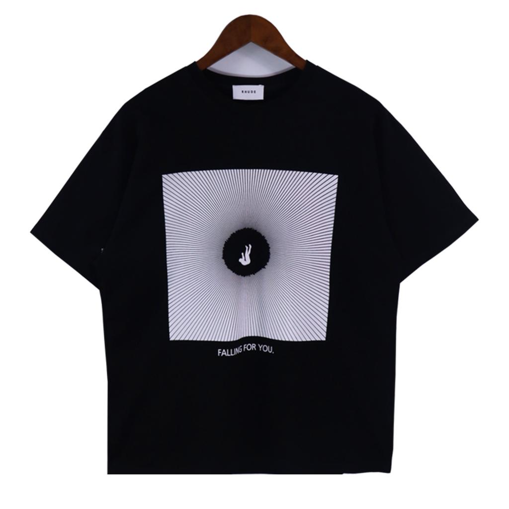 24SS New American Vintage High Street RHUDE Simple Letter Print Couple Street Loose Casual Versatile Pure Style
