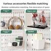 Главная Настенное украшение DIY Art Hole Board Pegboard Grid Decor Кухня Ванная комната Хранение Настенное искусство Дисплей Стойка Держатель Подвесная полка