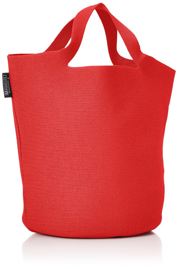 Сумка-корзина из переработанной пряжи Deli 0256 Красная [Rootote] Легкая, отдельно стоящая, в форме шляпы, Po-No Женская