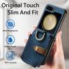 For Samsung Galaxy Z Flip7 FE 5G/Z Flip6 5G Case Zipper Pocket Finger Ring Retro Leather+PC Phone Cover