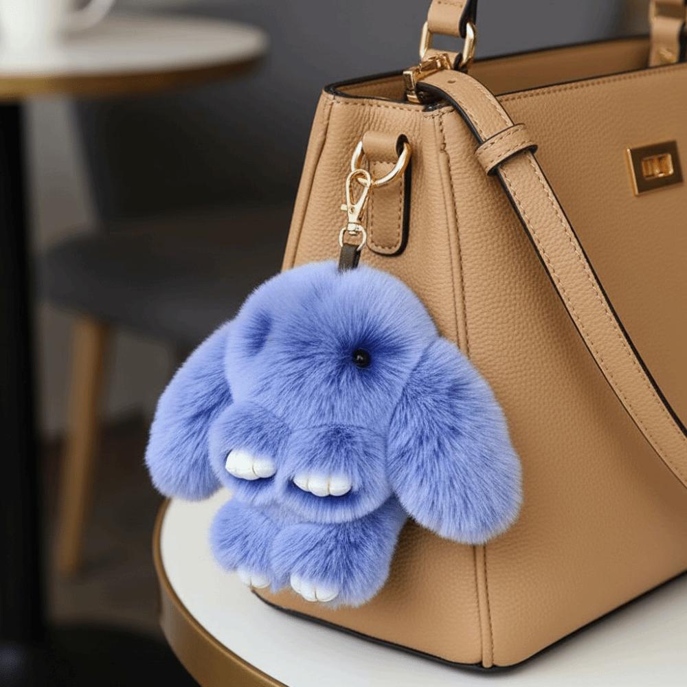 Fashion Rabbit Fur Keychain Lovely Plush Rabbit Pendant Play Dead Rabbit Doll Children's Toys