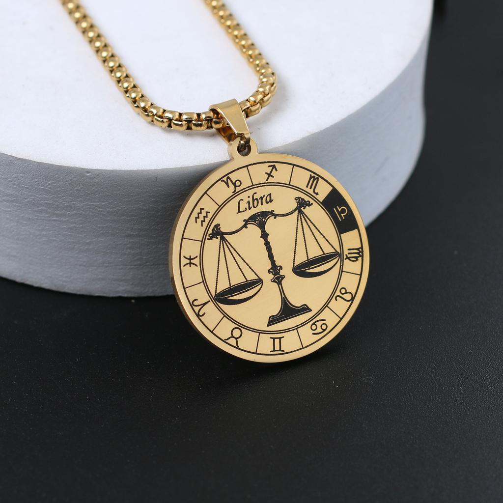 Ожерелье со знаком зодиака для мужчин и женщин лучшему другу, собачьи жетоны, подарок на день рождения, ожерелье с 12 созвездиями, кулон, ювелирное изделие для пары, подарок