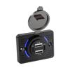 12V/24V RV USB Outlet Dual USB PD30W+QC3.0 Car Charger Socket Panel Waterproof Quick Charger for Car Bus RV Truck Accessories
