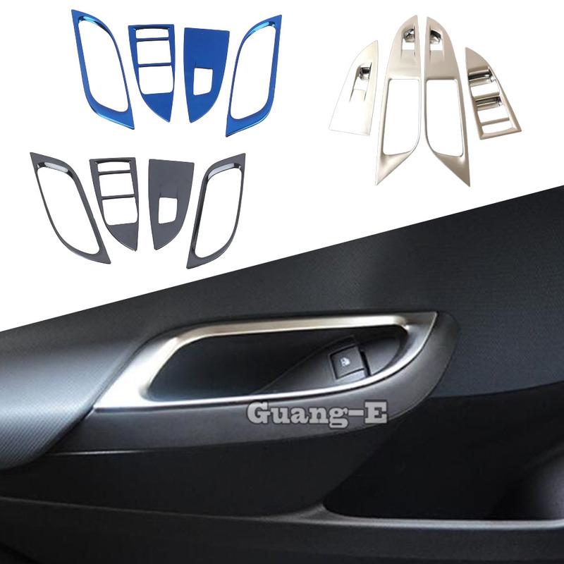 For Chevrolet Cruze Sedan 2017 2018 Door Armrest Window Glass Lift Switch Button Panel Cover Trim Frame 4pcs
