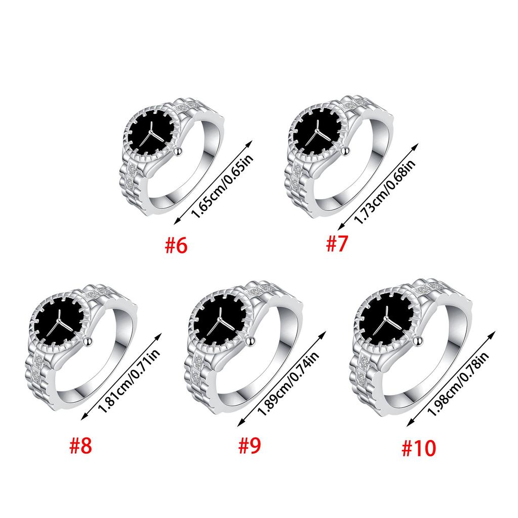 Винтажное кольцо в форме часов с цирконием, женское кольцо на указательном пальце, модное кольцо с кристаллами