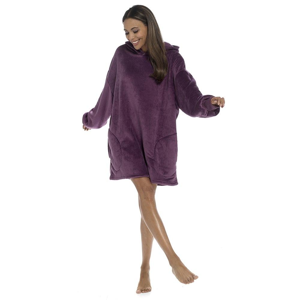 Wolf And Harte Unisex Adults Snuggle Fleece Hooded Blanket