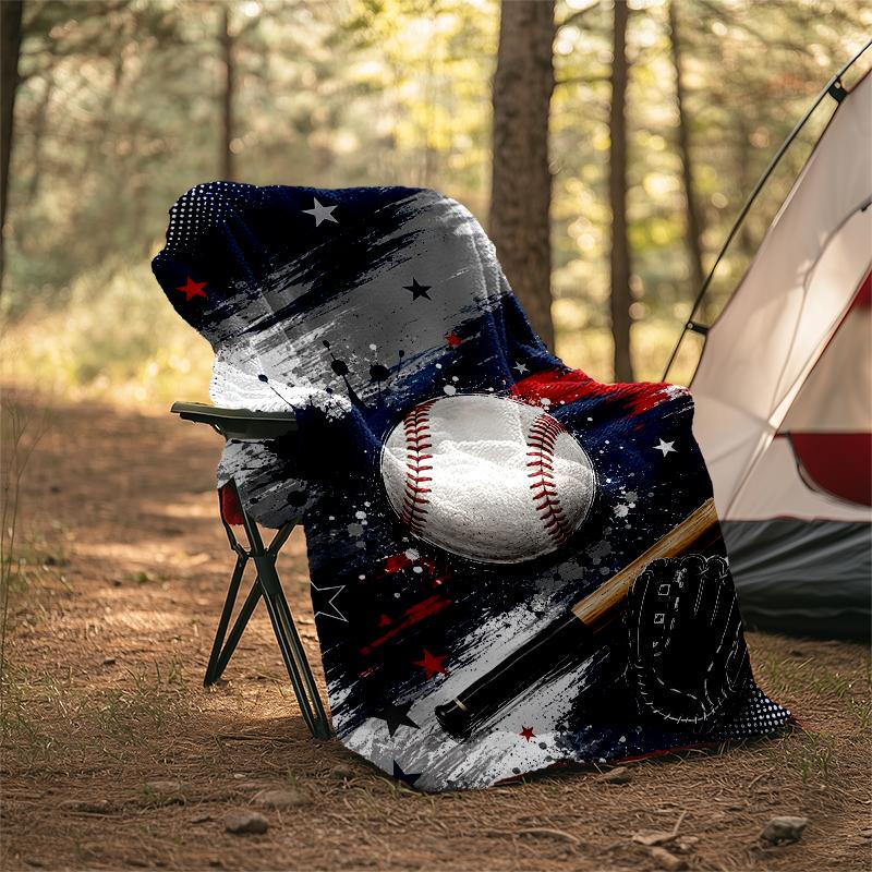 Baseball Theme Printed Blanket - Perfect for Couch, Bed, Travel & Outdoor Use | Machine Washable, Cozy & Durable.