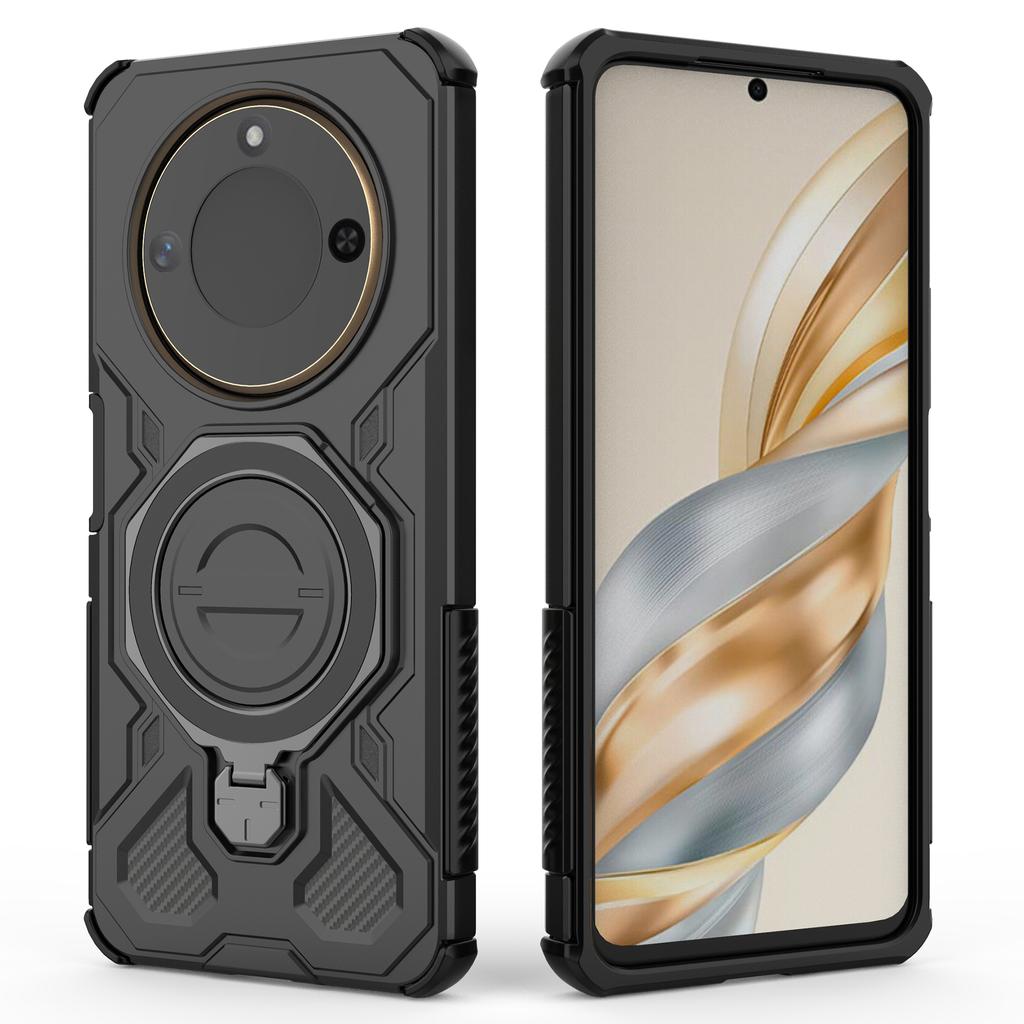 For Honor X60 5G/X9c Smart 5G Magnetic Case Rotating Metal Kickstand Shockproof PC+TPU Phone Back Cover