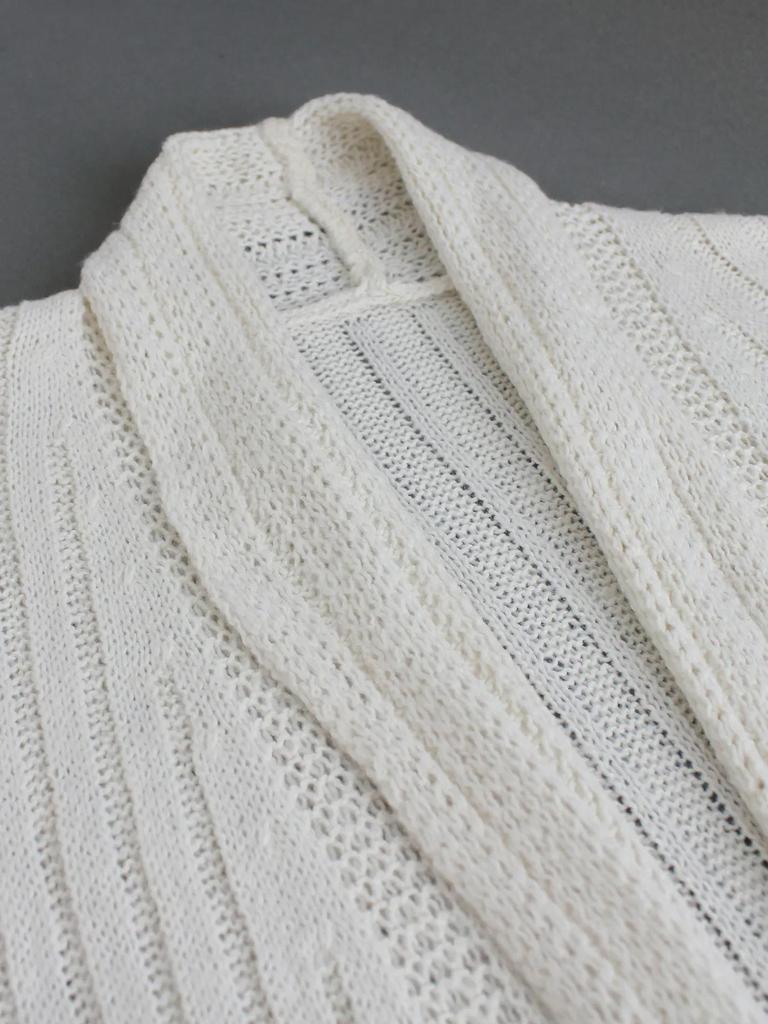 Европейский и американский вязаный кардиган с длинными рукавами и средней длиной для весны, осени и зимы