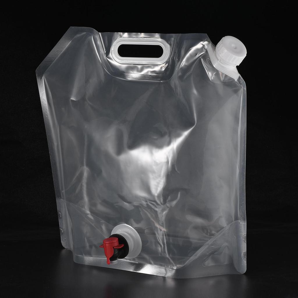 Складная сумка-контейнер для воды PATIKIL Gallon с краном, складная сумка-кран для воды из полиэтилена для кемпинга, походов, аварийного хранения воды, белая, 2,6
