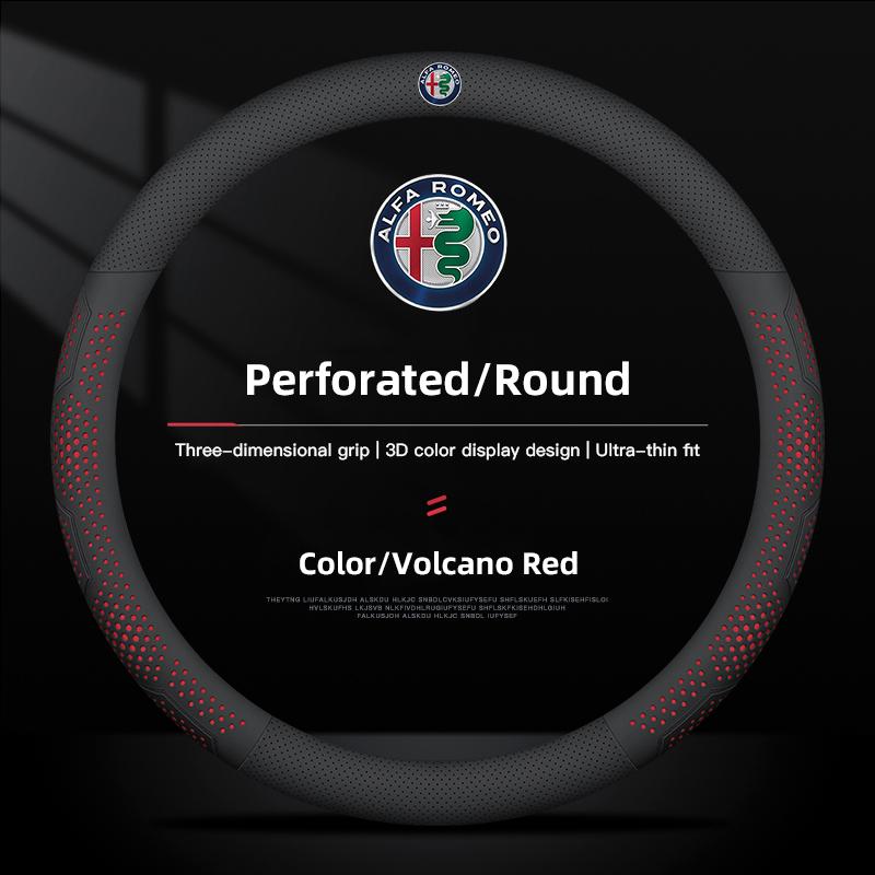 Car Styling Leather Steering Wheel Cover Auto Accessorie For Alfa Romeo 4C 159 166 Spider Giulia Giulietta 156 Mito 147 8C GT