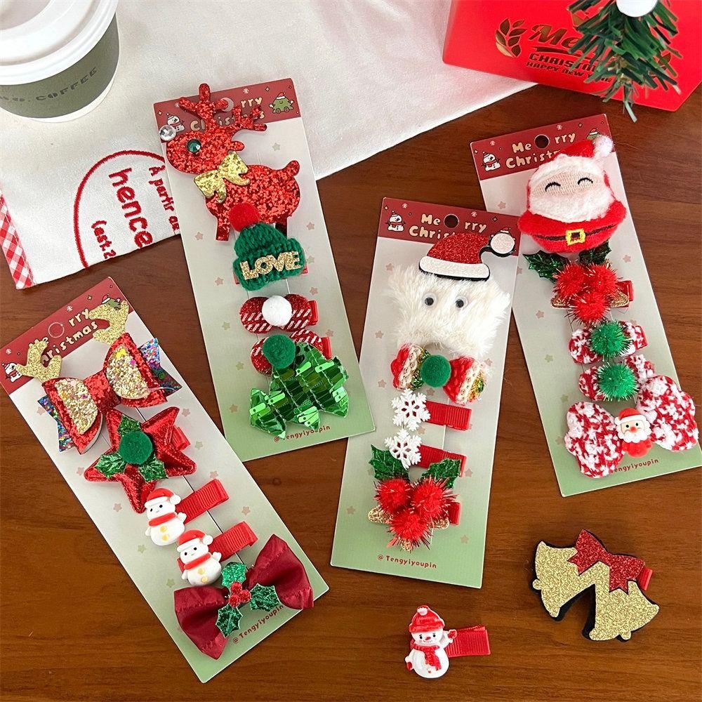 Рождественский Декор Рождественский Набор Заколок для Волос Оленьи Рога Пайетки Детские Рога Зажим для Волос Рождественская Шляпа Звезда Детский Бант Заколка для Волос