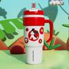 1pc Cartoon Giant Straw Insulated Cup Large-capacity Car Cup Men's and Women's Large Water Bottle with Straw Cold Insulation