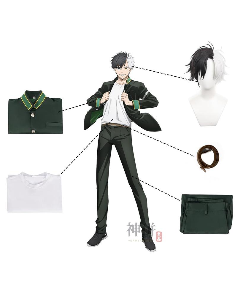 Харука Сакура Косплей с Strong WIND Косплей Fancy School Stage Харука Сакура косплей Сакура с [Kami-Yamato Goods] Парик, Парень, BREAKER, Костюм,