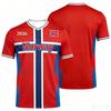 Norway Flag V‑Neck Football Jersey Breathable Quick‑Dry Sports T‑Shirt Kids Adults Fans