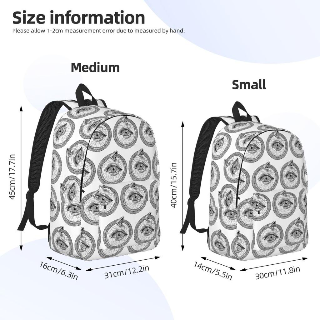Esoteric Illustration Of Ouroboros Snake Backpack Daypack Large Capacity BookBag School Bag Shoulder Bags for Men Women