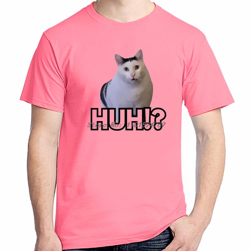 Смешные футболки с принтом мема "Huh Cat", модные топы, хлопковые, новые футболки, летняя унисекс уличная одежда, футболка с принтом